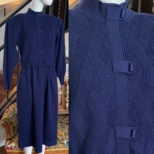 Vintage knit navy dress